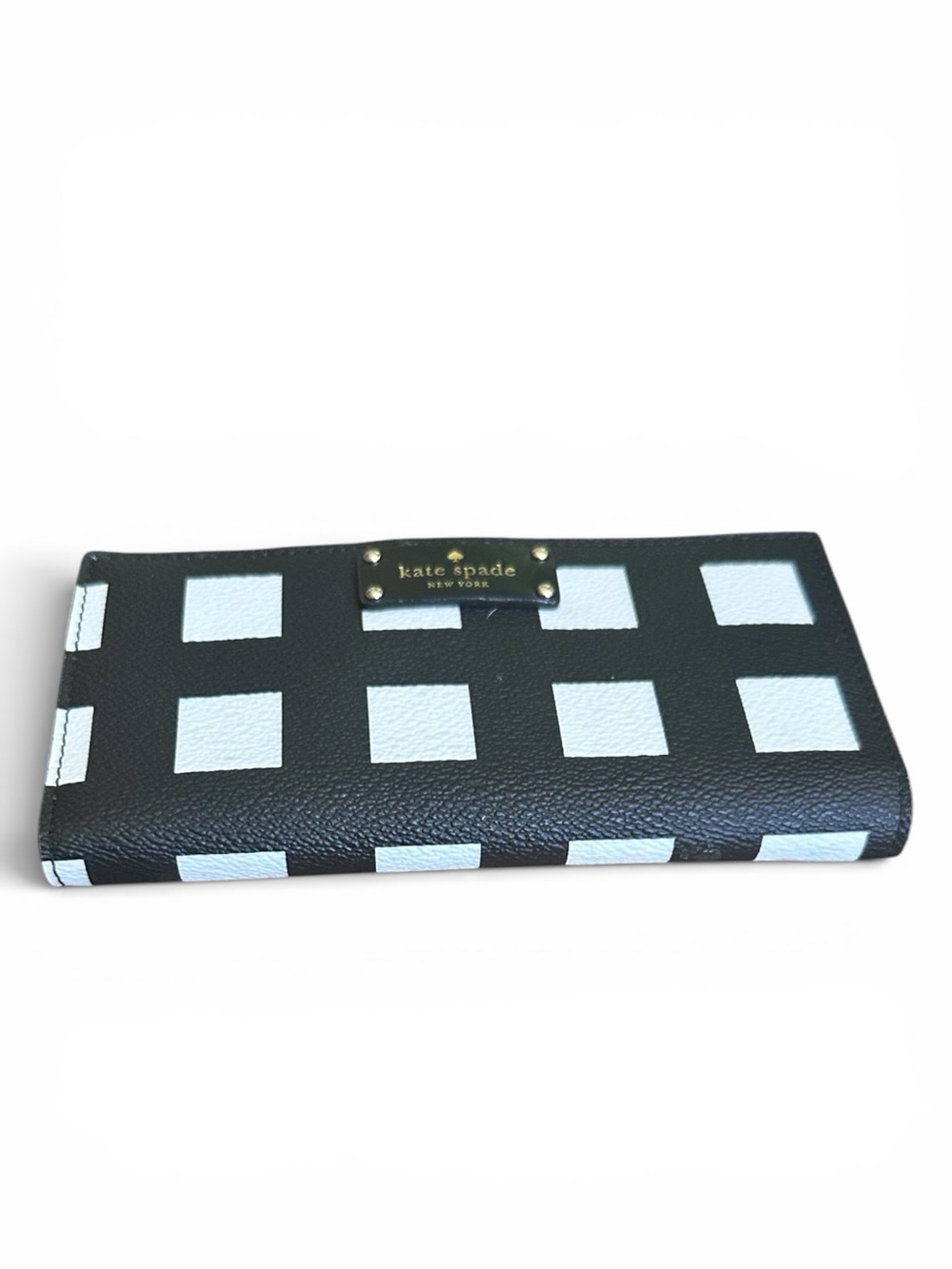 Kate Spade Black White Geometric Print Wallet NWOT Leather Continental - Picture 7 of 7